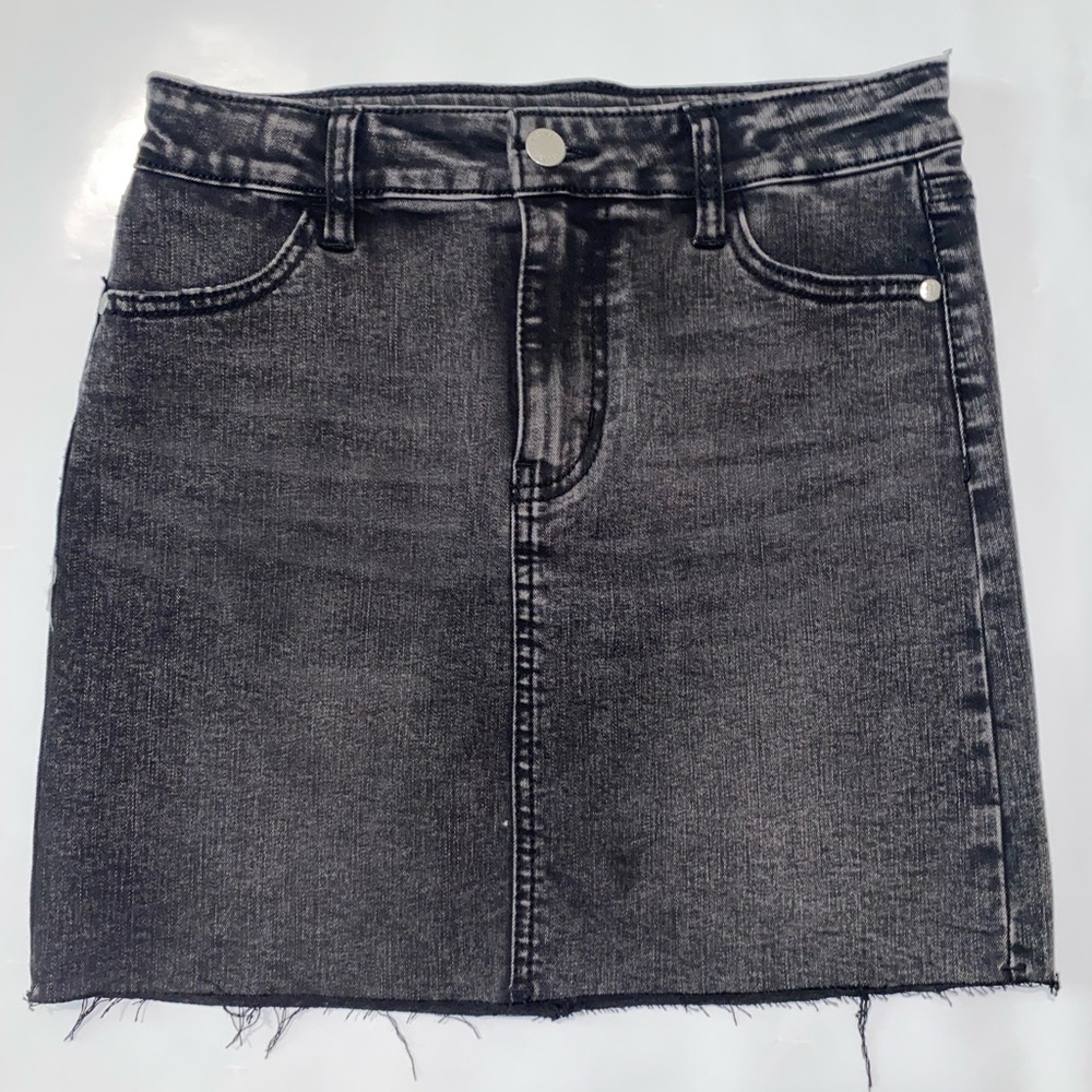 Black Stretchy Jean Mini Skirt Size L (10/12) Art Class